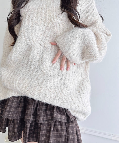 フロントリボンルーズニット | LO2254030 | オフホワイト