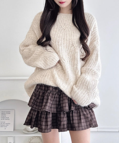 フロントリボンルーズニット | LO2254030 | オフホワイト