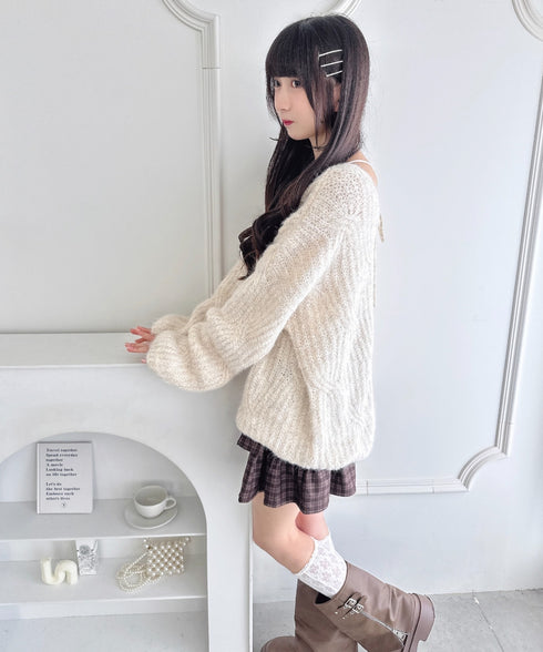 フロントリボンルーズニット | LO2254030 | オフホワイト