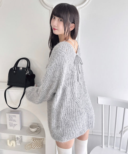 フロントリボンルーズニット | LO2254030 | グレー