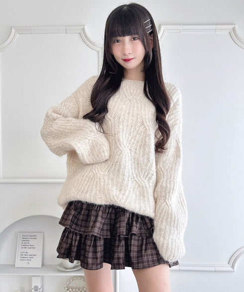 フロントリボンルーズニット | LO2254030 | オフホワイト