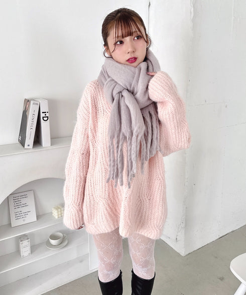 フロントリボンルーズニット | LO2254030 | ピンク