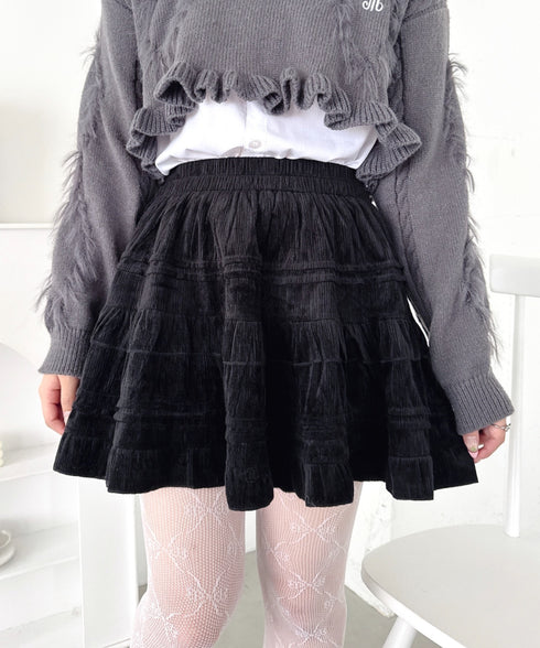 コーデュロイフリルミニスカパン | LO2254032 | ブラック