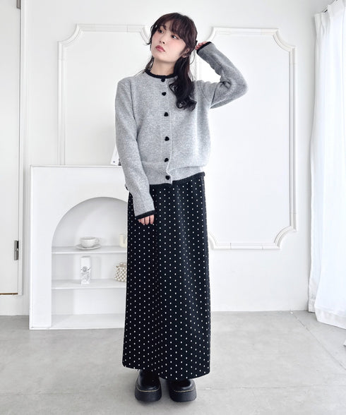 ドットバックスリットナロースカート | LO2254036 | ブラック