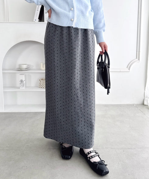 ドットバックスリットナロースカート | LO2254036 | グレー