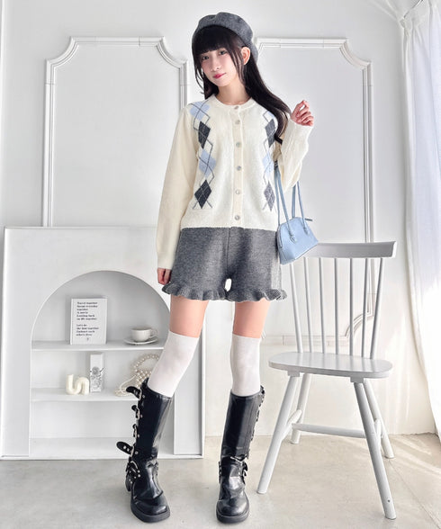 アーガイルニットカーディガン | LO2256077 | オフホワイト