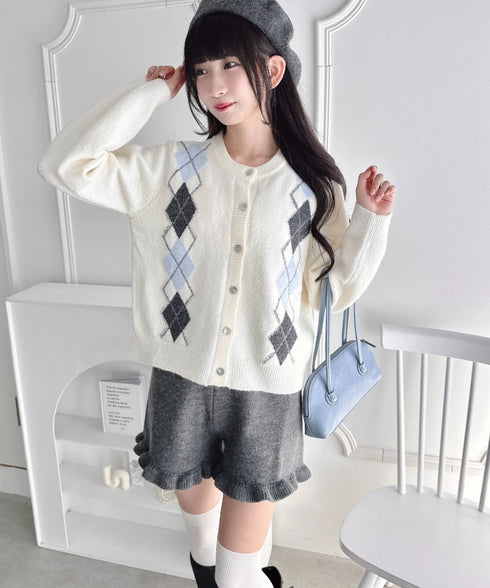 アーガイルニットカーディガン | LO2256077 | オフホワイト