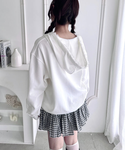 フリルレースパーカー | LO2256078 | ホワイト