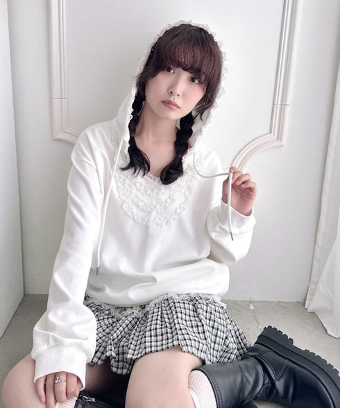 フリルレースパーカー | LO2256078 | ホワイト