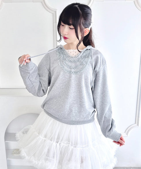フリルレースパーカー | LO2256078 | グレー