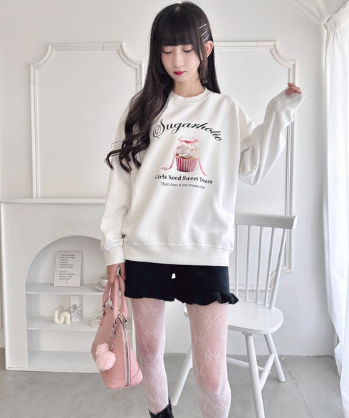 裾フリルニットショートパンツ | LO2254037 | ブラック