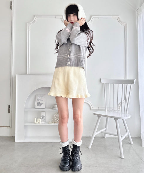 裾フリルニットショートパンツ | LO2254037 | アイボリー