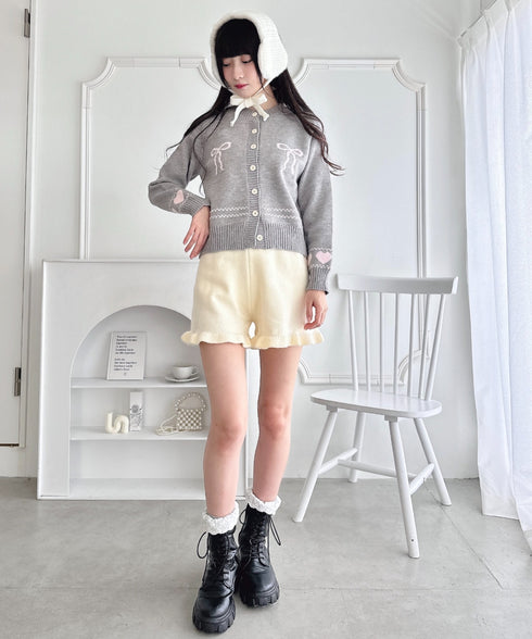 裾フリルニットショートパンツ | LO2254037 | アイボリー