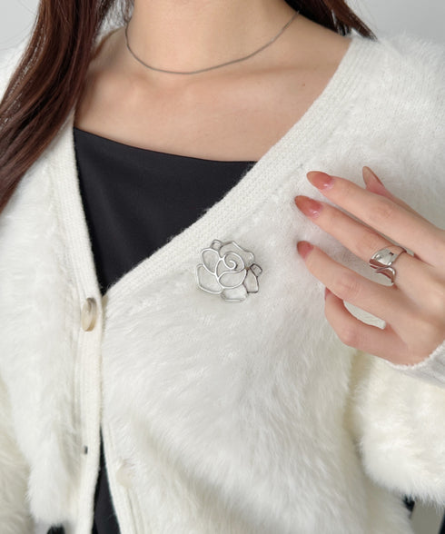 ローズ/リボンモチーフブローチ | SW4256007 | シルバー