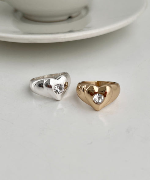 ストーン入りハートリング | SW4256008 | ゴールド