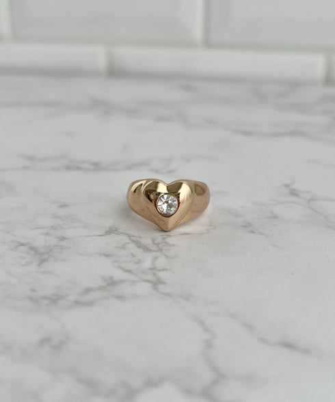 ストーン入りハートリング | SW4256008 | ゴールド