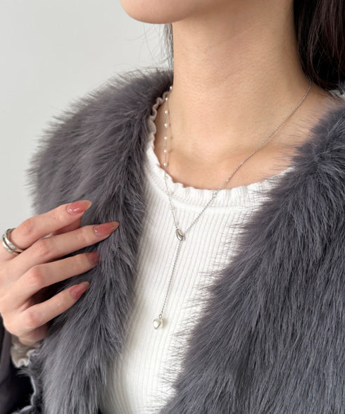 Y字スライダーパールネックレス | SW4256011 | シルバー