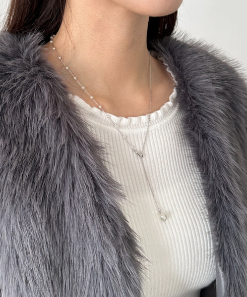 Y字スライダーパールネックレス | SW4256011 | シルバー