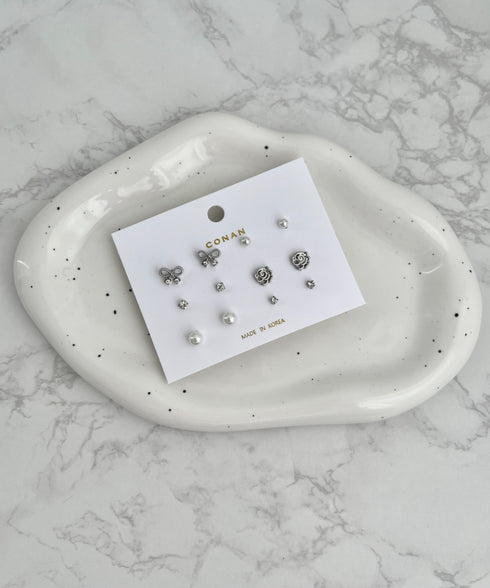 リボン/ローズモチーフ6ペアセットピアス | SW4256012 | シルバー