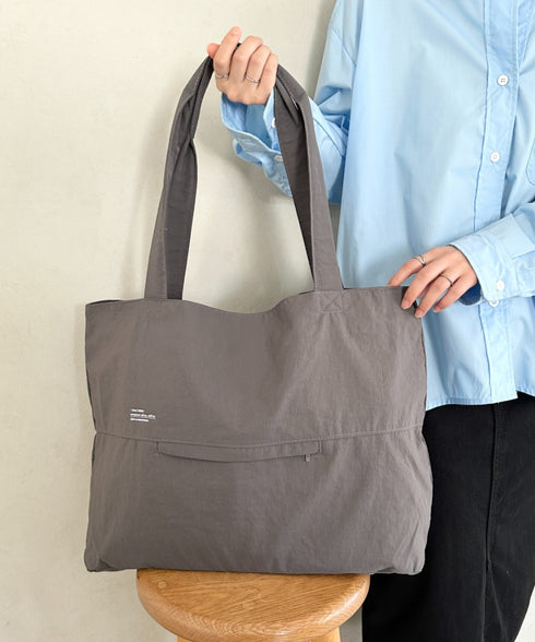 【A4収納可能】ナイロン軽量大容量トートバッグ マザーズバッグ トラベルバッグ ユニセックス | MD1256055 | グレー