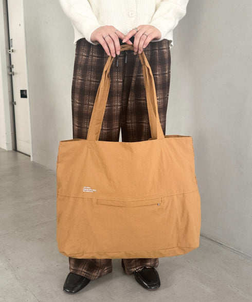 【A4収納可能】ナイロン軽量大容量トートバッグ マザーズバッグ トラベルバッグ ユニセックス | MD1256055 | ベージュ