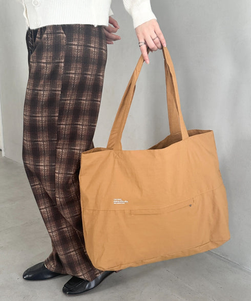 【A4収納可能】ナイロン軽量大容量トートバッグ マザーズバッグ トラベルバッグ ユニセックス | MD1256055 | ベージュ