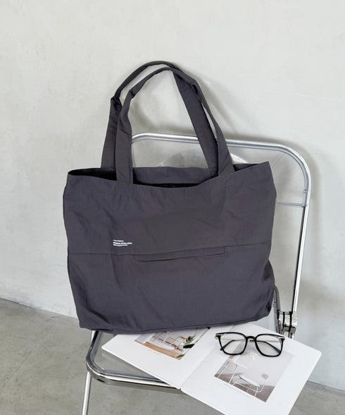 【A4収納可能】ナイロン軽量大容量トートバッグ マザーズバッグ トラベルバッグ ユニセックス | MD1256055 | グレー
