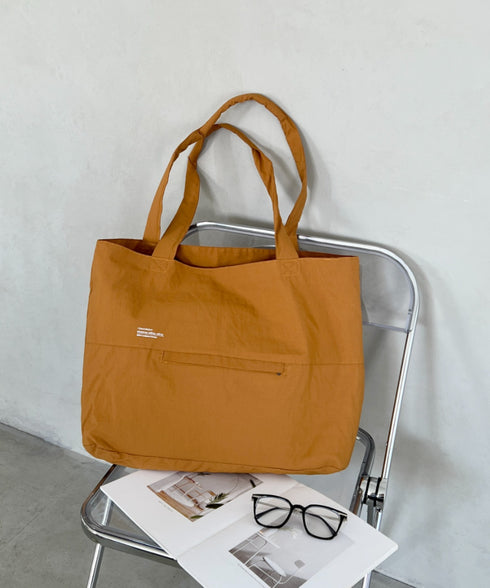 【A4収納可能】ナイロン軽量大容量トートバッグ マザーズバッグ トラベルバッグ ユニセックス | MD1256055 | ベージュ