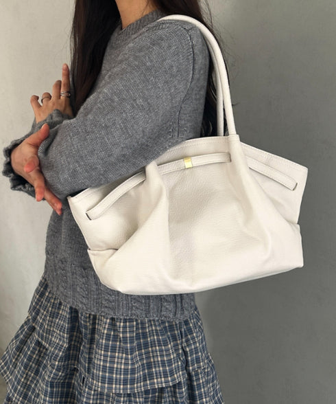 【500mlペットボトル収納可能】PUタックトートバッグ | MD1256059 | アイボリー