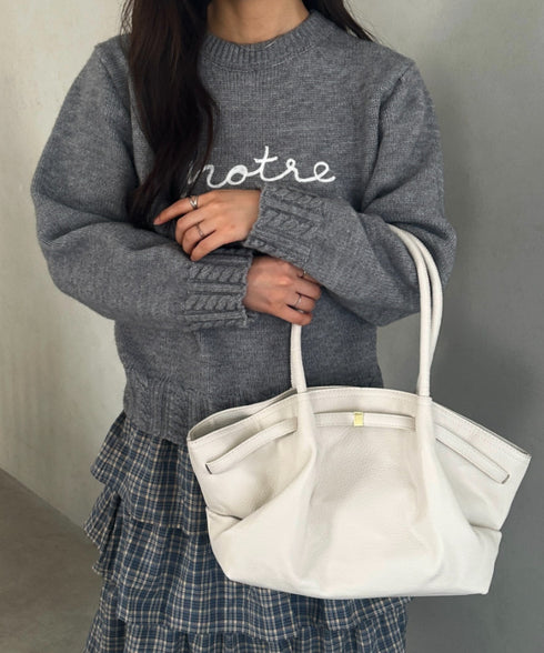 【500mlペットボトル収納可能】PUタックトートバッグ | MD1256059 | アイボリー