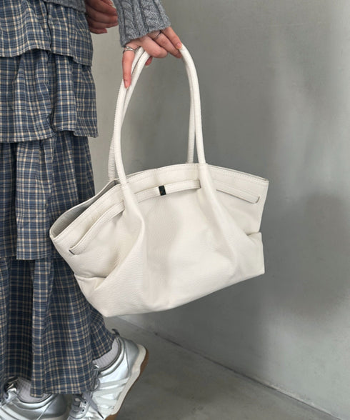 【500mlペットボトル収納可能】PUタックトートバッグ | MD1256059 | アイボリー