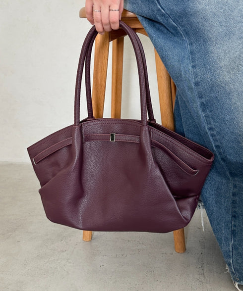 【500mlペットボトル収納可能】PUタックトートバッグ | MD1256059 | ワインレッド