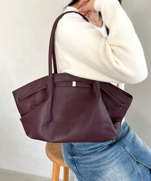 【500mlペットボトル収納可能】PUタックトートバッグ | MD1256059 | ワインレッド