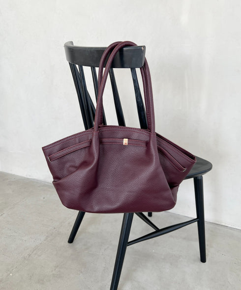 【500mlペットボトル収納可能】PUタックトートバッグ | MD1256059 | ワインレッド