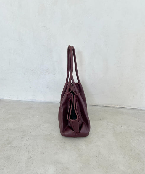 【500mlペットボトル収納可能】PUタックトートバッグ | MD1256059 | ワインレッド