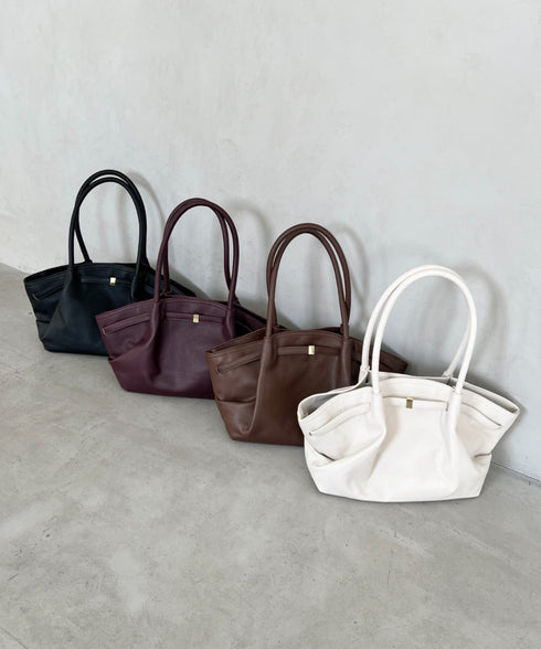 【500mlペットボトル収納可能】PUタックトートバッグ | MD1256059 | アイボリー