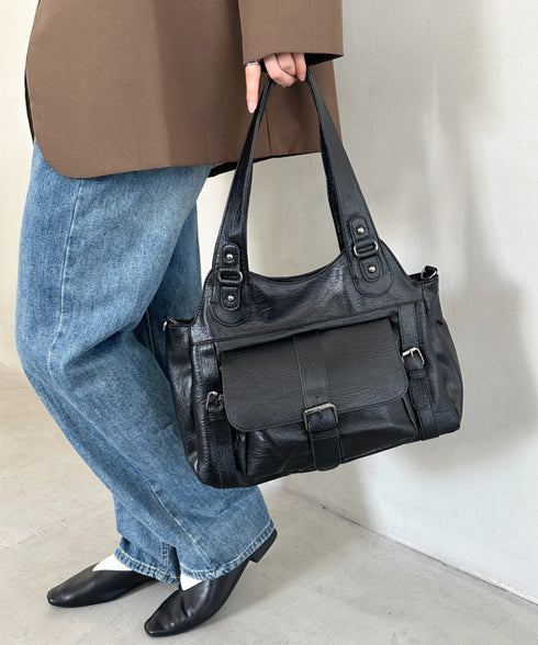 アウトポケットデザイン 2WAYショルダーバッグ | MD1256060 | ブラック