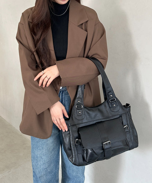 アウトポケットデザイン 2WAYショルダーバッグ | MD1256060 | ブラック