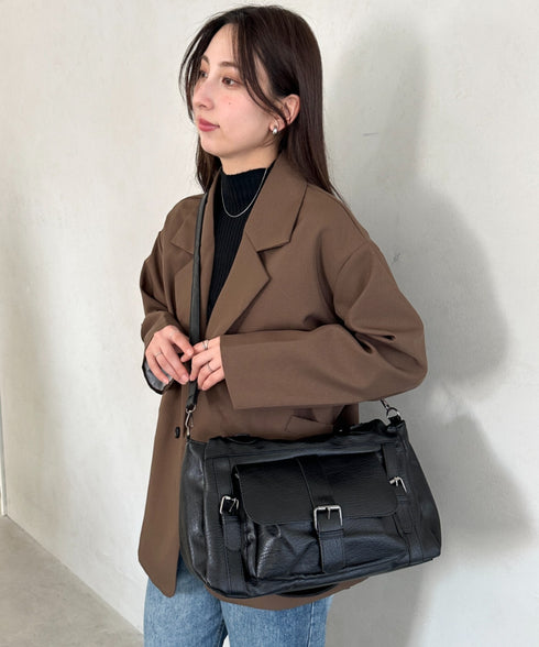 アウトポケットデザイン 2WAYショルダーバッグ | MD1256060 | ブラック