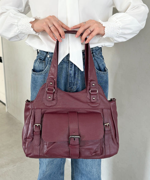 アウトポケットデザイン 2WAYショルダーバッグ | MD1256060 | ワインレッド