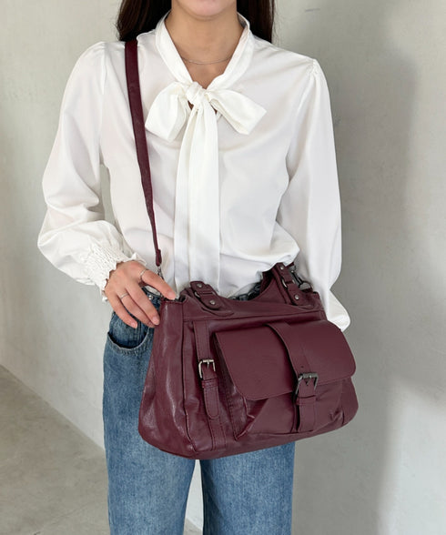 アウトポケットデザイン 2WAYショルダーバッグ | MD1256060 | ワインレッド