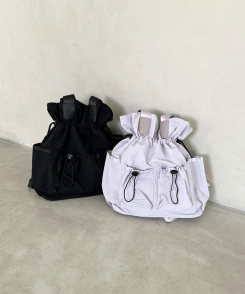 【A4収納可能】多ポケット付き巾着2WAYトートバッグ リュック | MD1256062 | ブラック