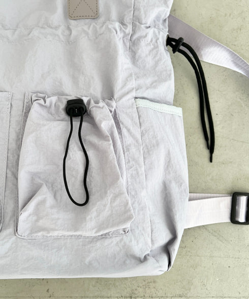 【A4収納可能】多ポケット付き巾着2WAYトートバッグ リュック | MD1256062 | グレー