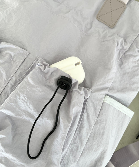 【A4収納可能】多ポケット付き巾着2WAYトートバッグ リュック | MD1256062 | グレー