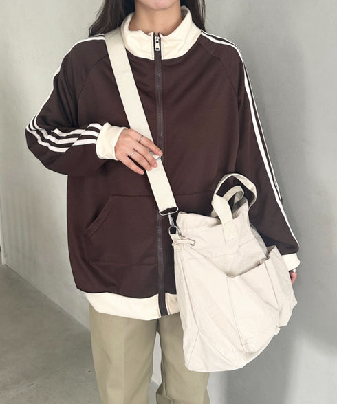 【A4収納可能】ナイロン軽量多ポケット2WAYショルダーバッグ トートバッグ | MD1256066 | アイボリー