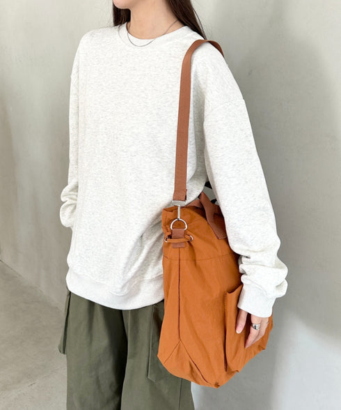 【A4収納可能】ナイロン軽量多ポケット2WAYショルダーバッグ トートバッグ | MD1256066 | オレンジ