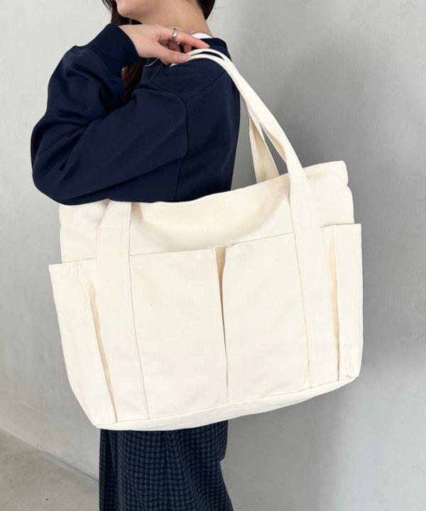【A4収納可能】大容量キャンバストートバッグ | MD1256067 | アイボリー