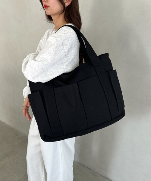 【A4収納可能】大容量キャンバストートバッグ | MD1256067 | ブラック