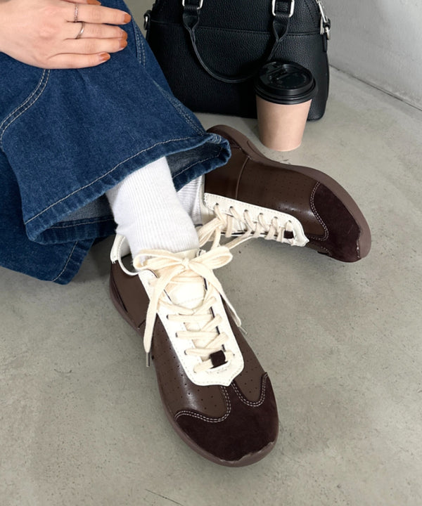 スウェード風PUスタイリッシュスニーカー | MD3256070 | ブラウン