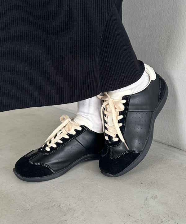 スウェード風PUスタイリッシュスニーカー | MD3256070 | ブラック